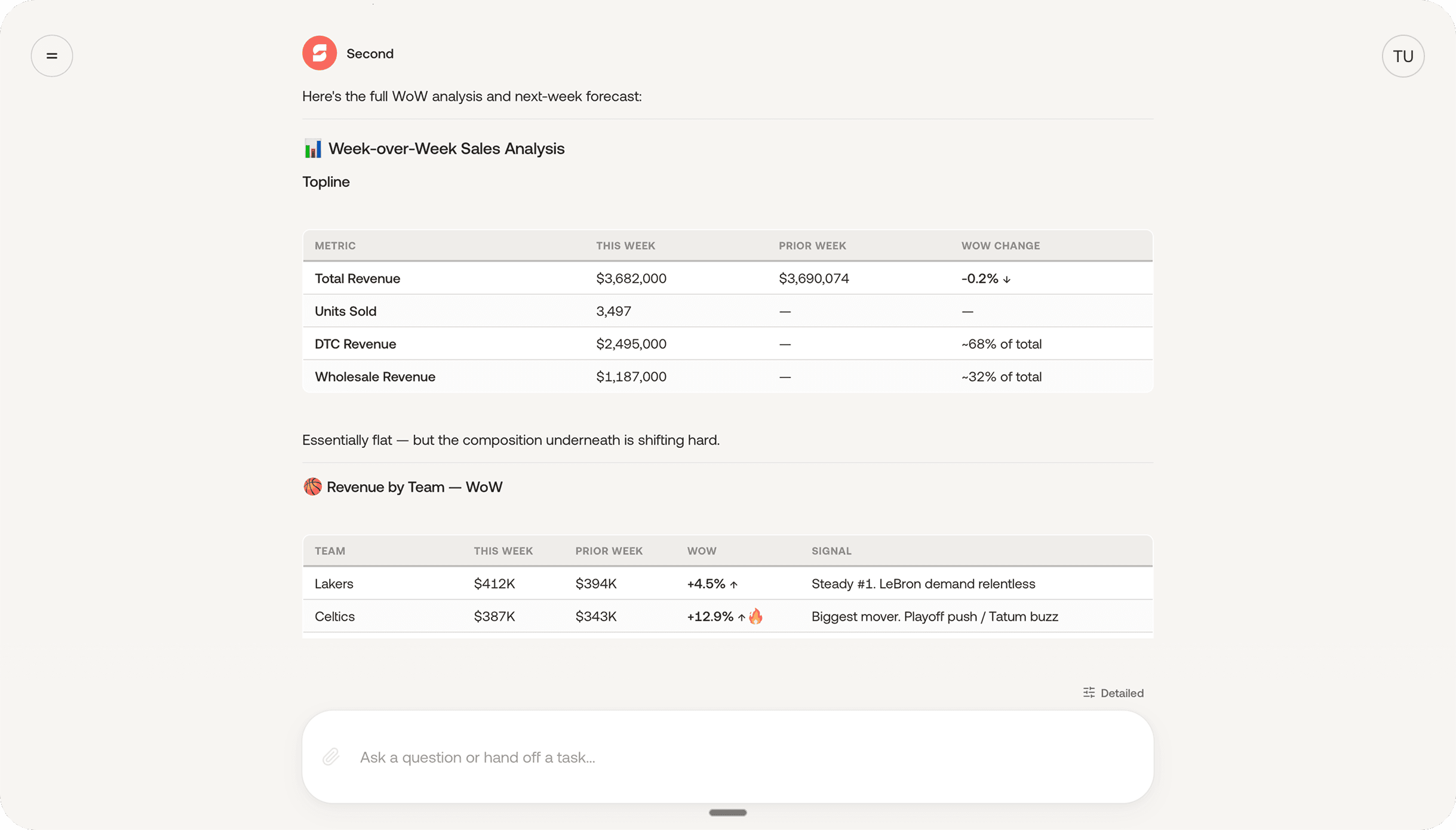 Second portal chat interface